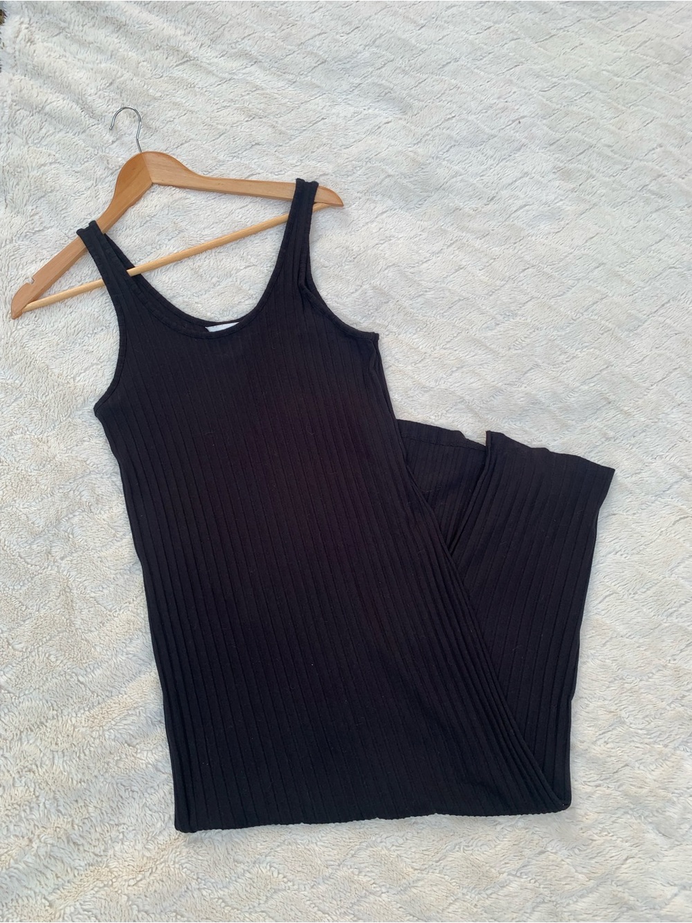 H&M Black Ribbed Tank Maxi Dress